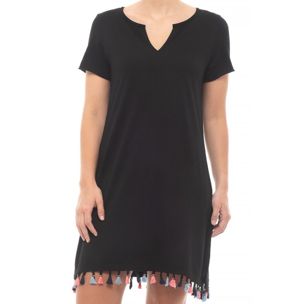 Michael Stars NWOT Notch Neck Black T-Shirt Dress (S)